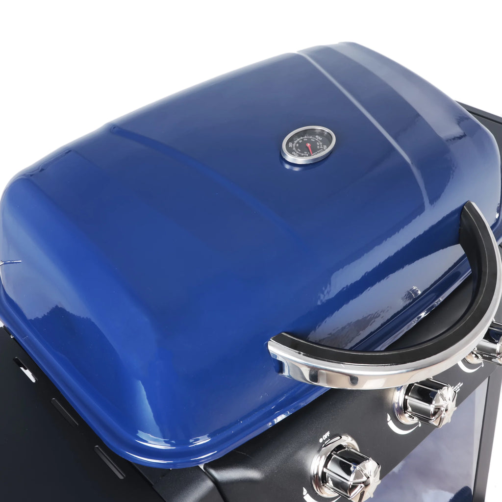 2025 Parrilla a gas RevoAce de 3 quemadores con quemador lateral, color azul zafiro, modelo GBC1729WBS, nueva