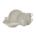 Juego de vajilla Swirl Coupe de 16 piezas, para 4 personas, color blanco