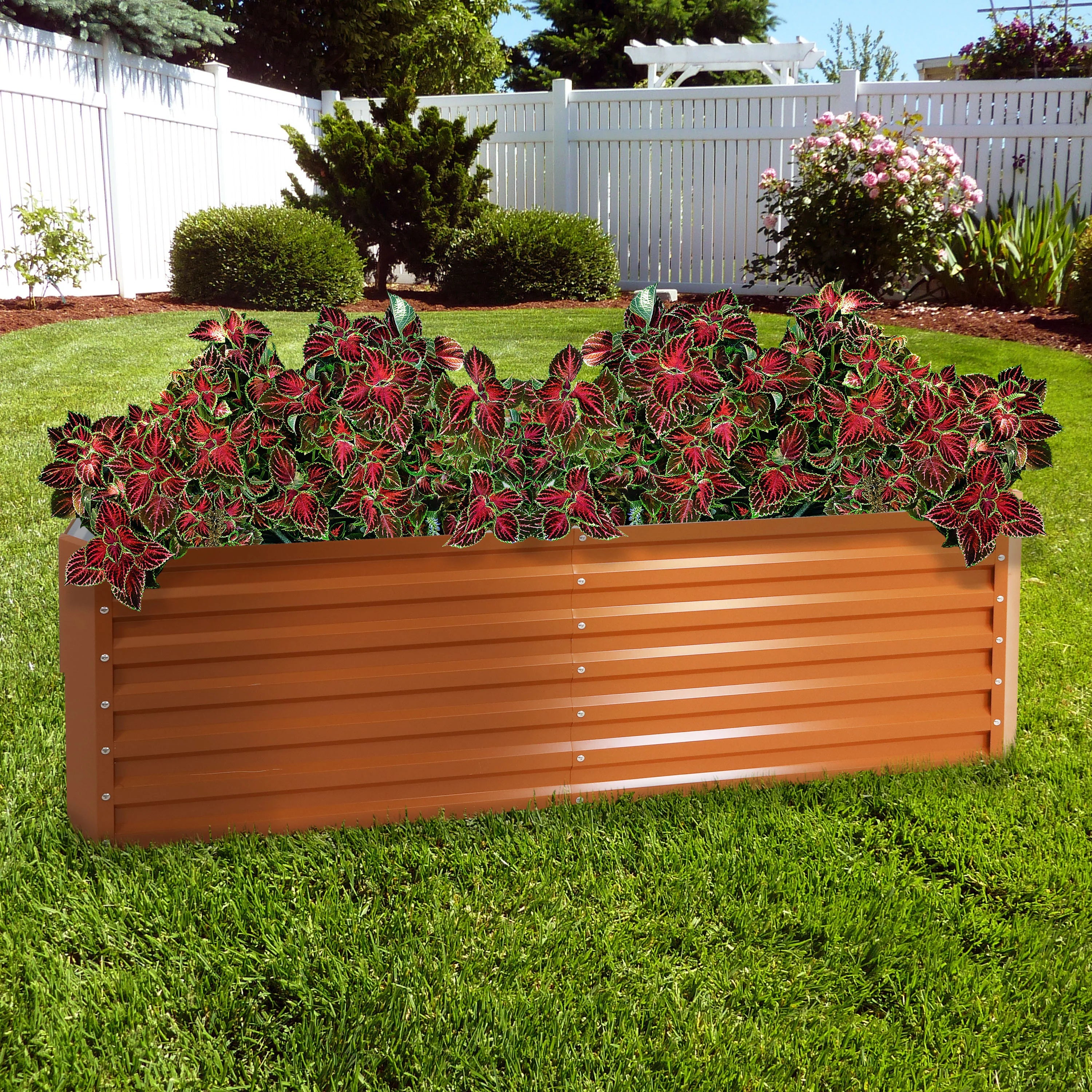 2025 Cama Elevada Rectangular para Jardín Sunnydaze de Acero Galvalume - 180 cm