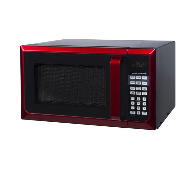 2025 Microondas Hamilton Beach de acero inoxidable rojo 0,9 pies³