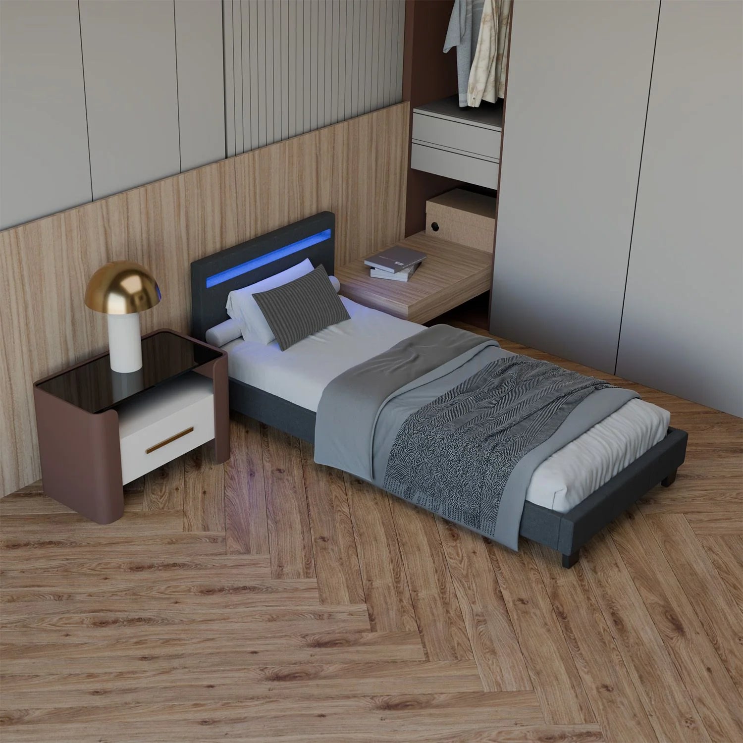 2025 Cama tapizada Verona 120x200 cm en blanco