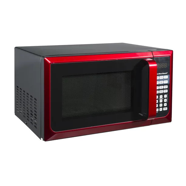 2025 Microondas Hamilton Beach de acero inoxidable rojo 0,9 pies³