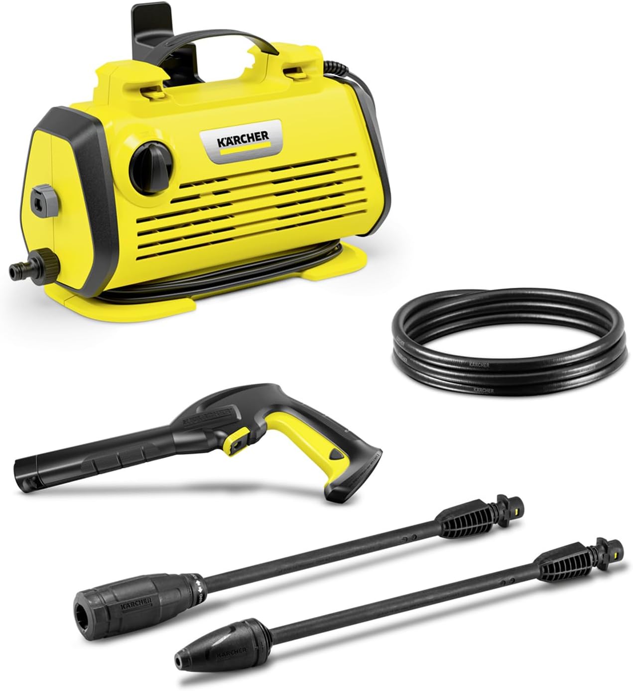 Kärcher K 3 Power Control pressure washer, pressure: 120 bar, flow rate: 380 l/h, yield: 25 m²/h, water filter, weight: 4.4 kg, high-pressure gun and hose, lance, turbo nozzle