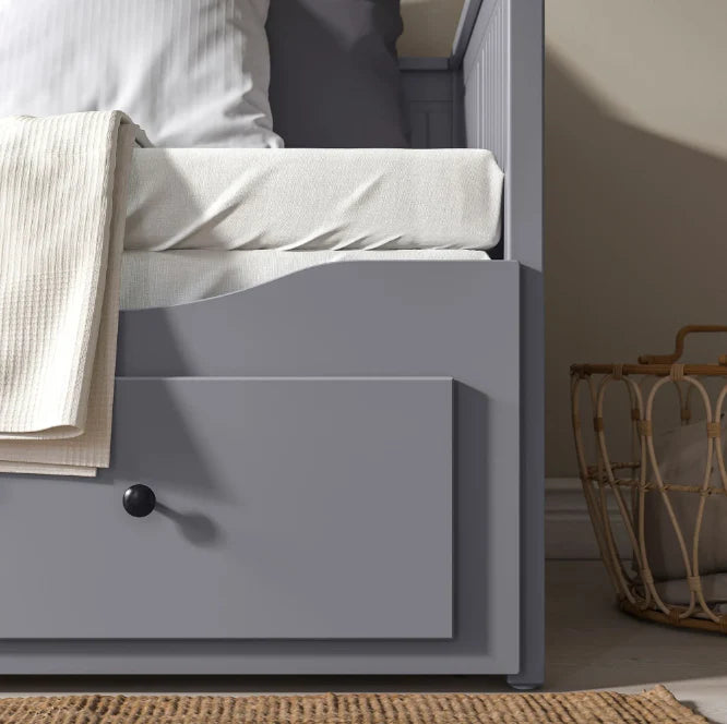 HEMNES Cama día con 3 cajones Gris, 80x200 cm