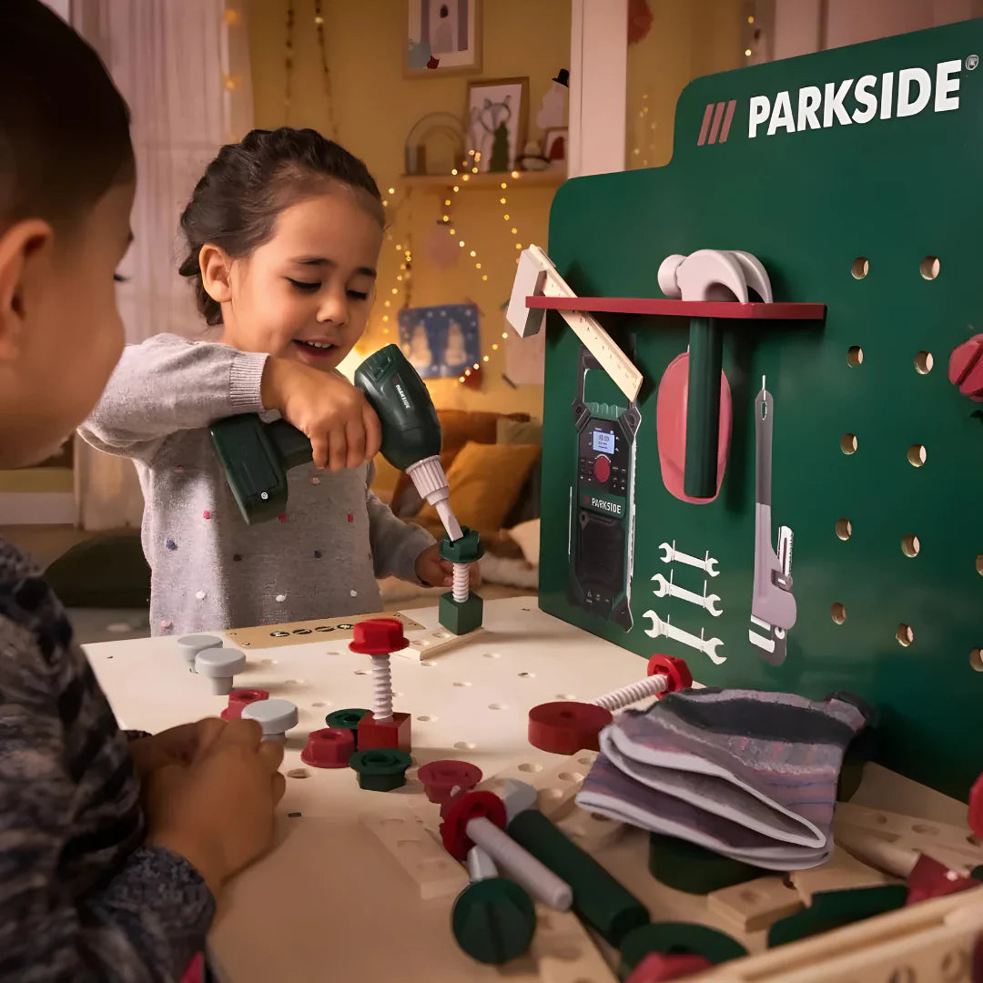 2025 Banco de trabajo infantil Playtive Junior Premium | Juego completo de 74 piezas
