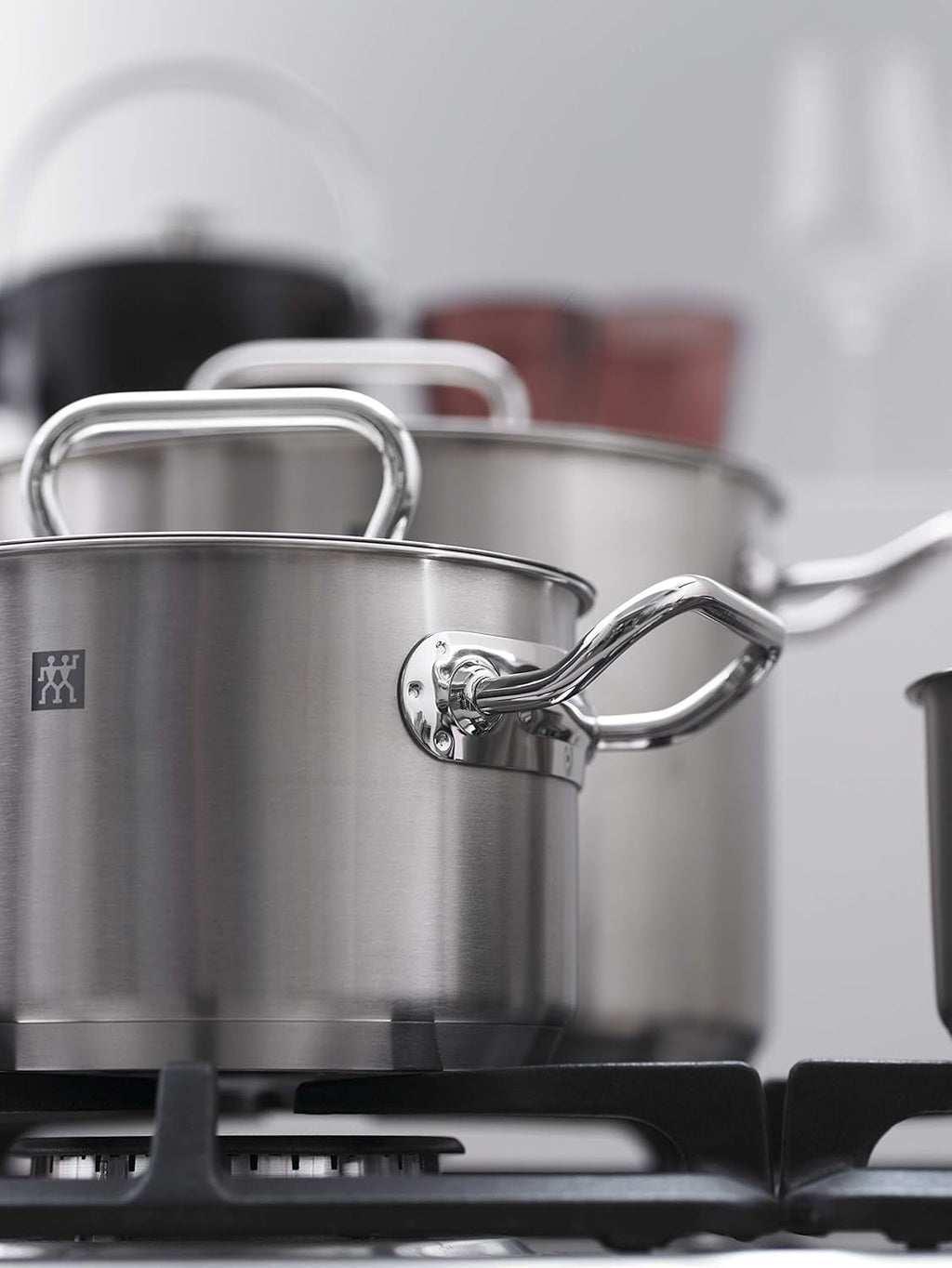 ZWILLING 5-Piece Cookware Set, 4 Lids, Suitable for Induction, Stainless Steel, Passion, Bright Grey, Diameter 16 cm, Diameter 20 cm, Diameter 24 cm, Diameter 28 cm