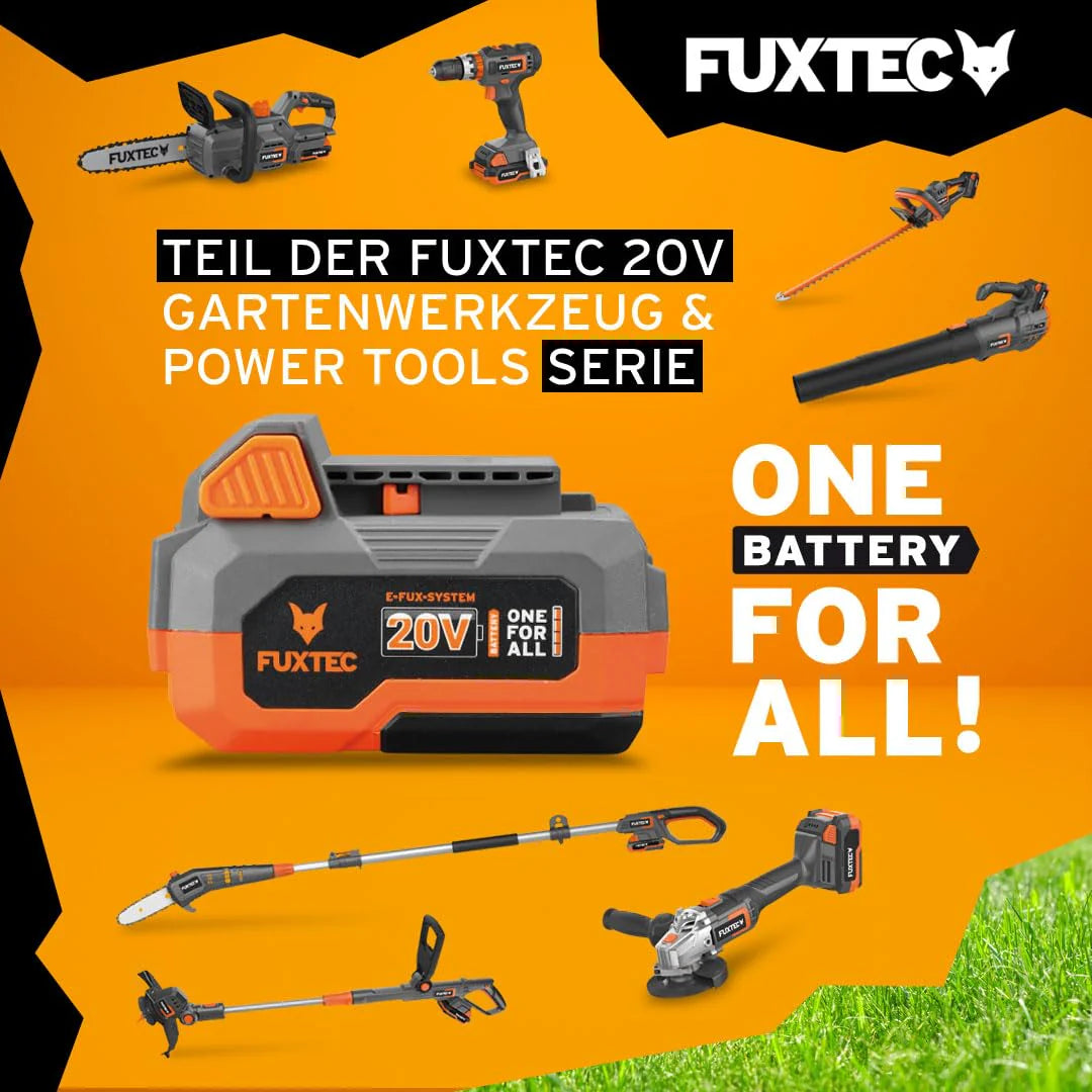 2025 Cortacésped inalámbrico FUXTEC 40V (2x20V) E1RM20 con 2 baterías Li-Ion 20V 2Ah y cargador doble – Ancho de corte 33 cm, altura de corte variable