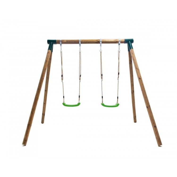 Columpio Doble De Madera Redonda Masgames Kibo Xl