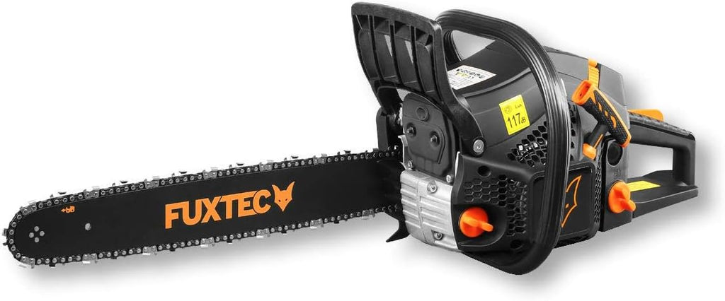 FUXTEC Motosierra Gasolina FX-KS262 de 2,85kw - con espada de 20'', longitud de corte 46 cm- 61,5cc - Easy-Start - incl. Protección de la espada y bolsa de transporte