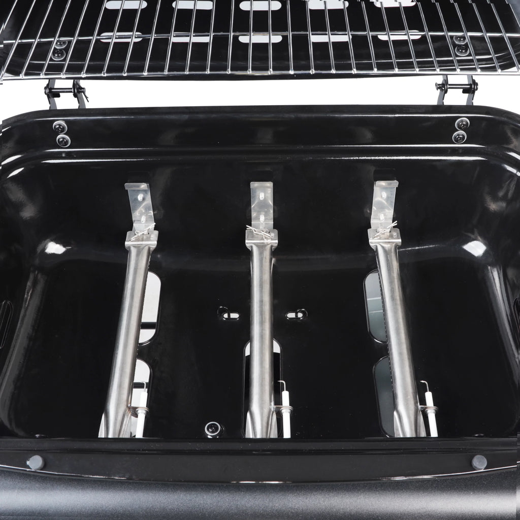2025 Parrilla a gas RevoAce de 3 quemadores con quemador lateral, color azul zafiro, modelo GBC1729WBS, nueva