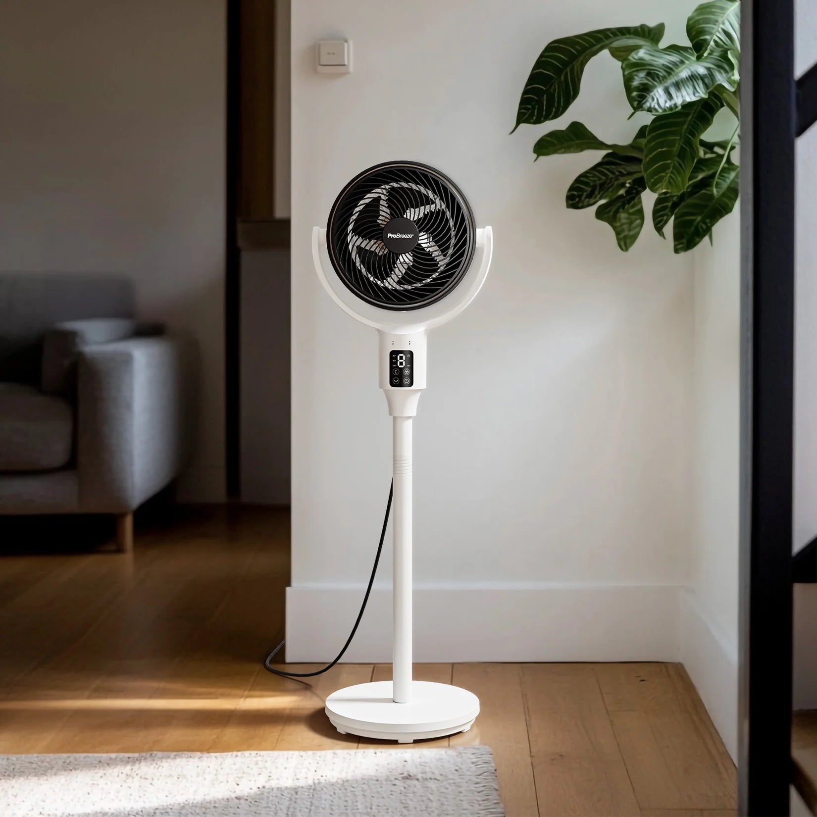2025 Ventilador de pie híbrido AirFlo™ 43" - Circulador de aire ultrasilencioso - Blanco