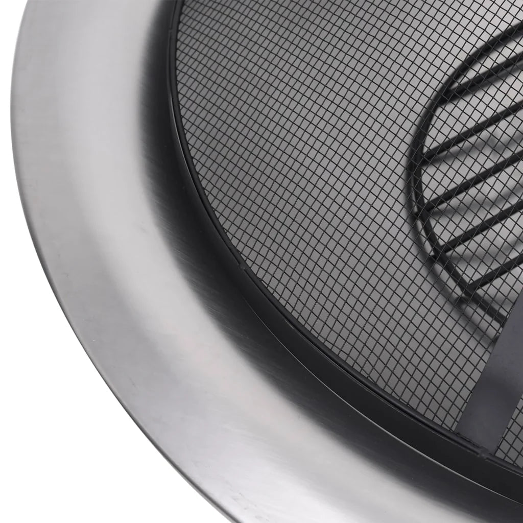 2025 Brasero con rejilla de acero inoxidable de 76 cm, fogón, atizador, pantalla contra chispas