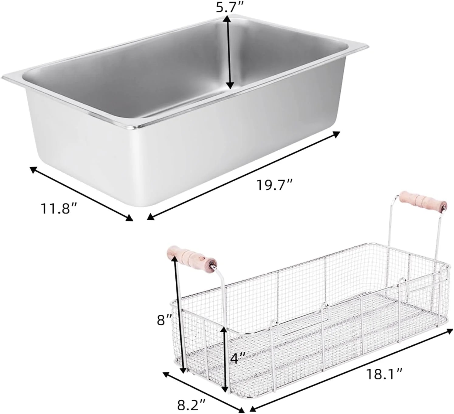 Freidora eléctrica ROVSUN de 23,8 Qt con gran canasta única y tapa, temperatura ajustable, freidora comercial de acero inoxidable para papas fritas, aros de cebolla y pavo, 5000 W.