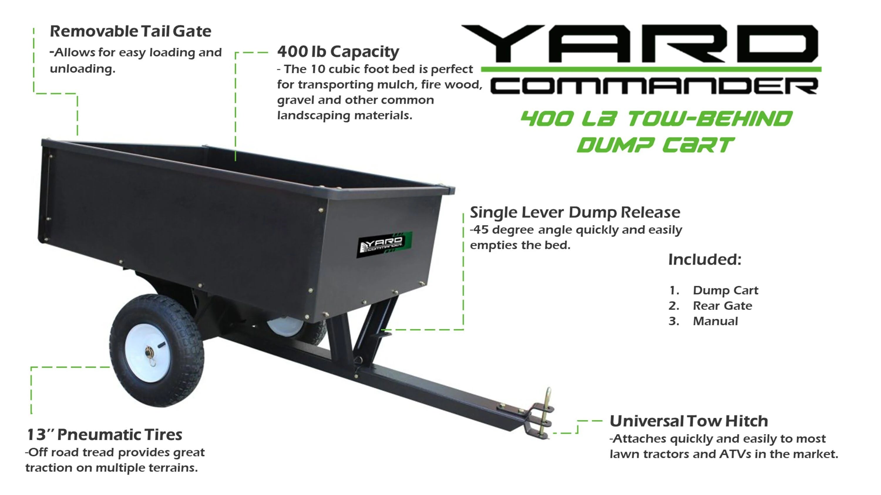 2025 Carro de Volteo de Acero Yard Commander 10 cu.ft.