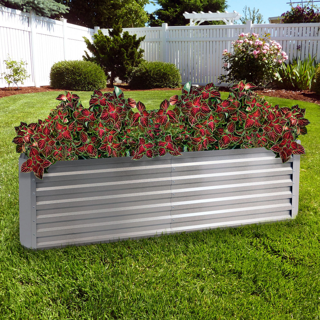 2025 Cama Elevada Rectangular para Jardín Sunnydaze de Acero Galvalume - 180 cm