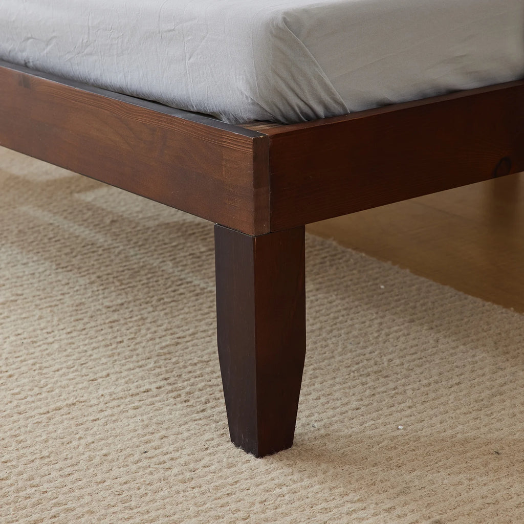 2025 Estructura de cama individual de madera con acabado marrón – diseño robusto y sencillo, 197,2 x 96,5 x 30,5 cm – ideal para habitación infantil.
