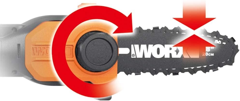 Worx 18V (20V MAX) Cortasetos Telescópica Alimentada por Batería PowerShare 2Ah WG252E, Cizalla Eléctrica, Tijeras Alimentadas por Batería con Hoja de Diamante Cortada con Láser