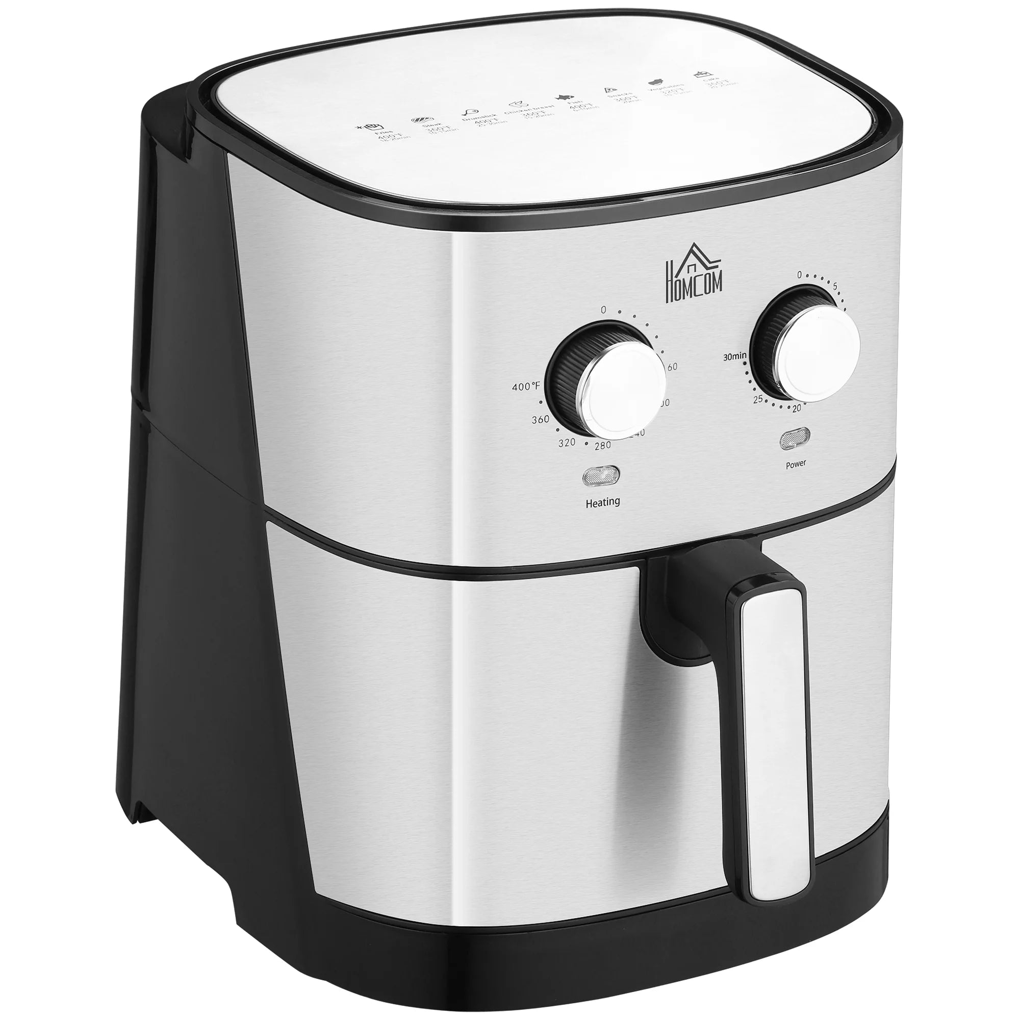 2025 Freidora de aire caliente, 1700 W, 6,9 litros, horno de convección con circulación de aire 360°, temperatura regulable, temporizador y cesta antiadherente para cocinar sin grasa o bajo en grasa.