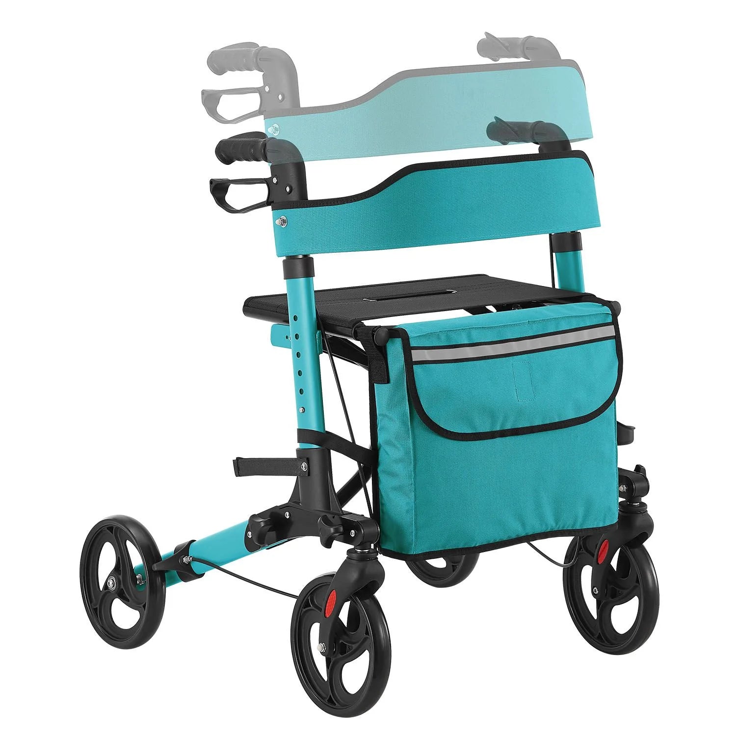 2025 Andador de aluminio Vital con asiento – Ligero, plegable y seguro