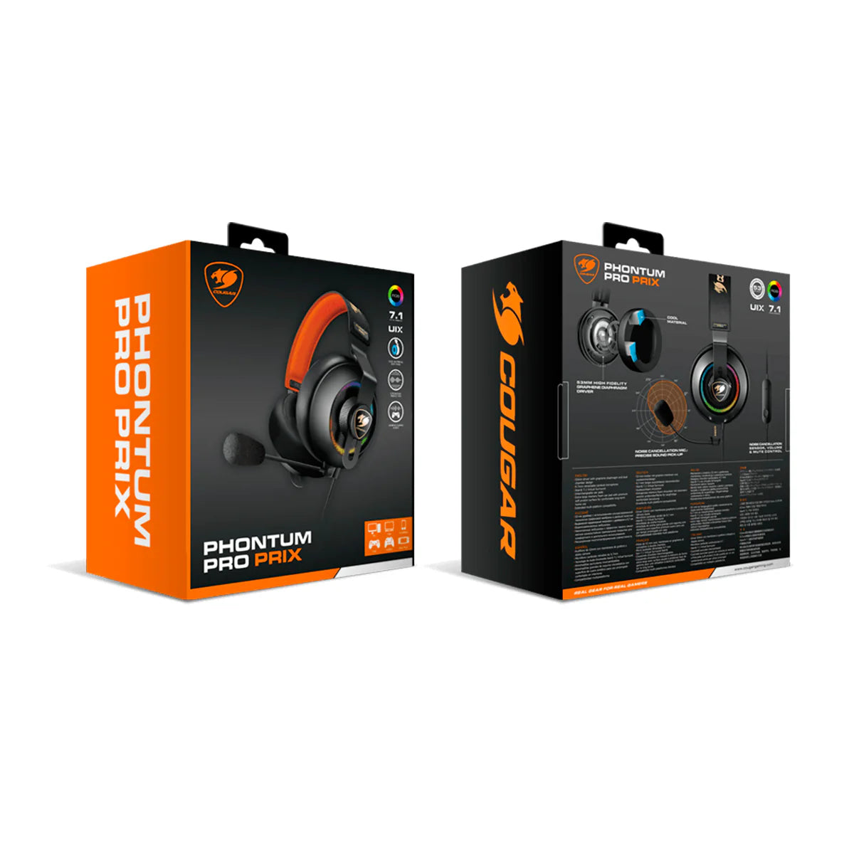 2025 Audífonos Gamer Cougar Phontum Pro Prix USB 7.1 – Multiplataforma
