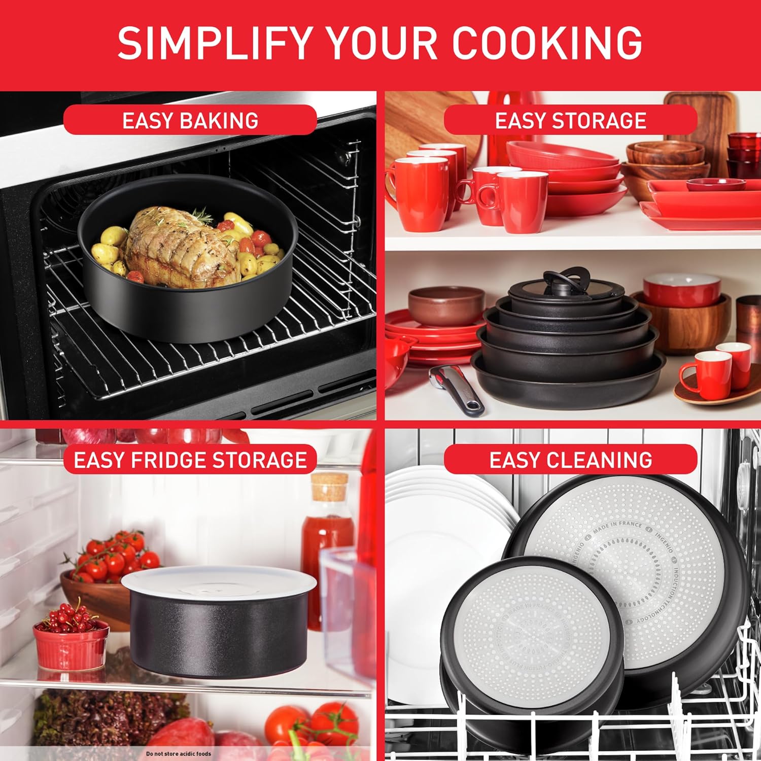 Tefal Ingenio Unlimited On - Juego de 3 Cazos 16/18/20 cm + Mango extraíble | Apto inducción, antiadherentes, revestimiento titanio, Thermo-signal, sin PFOA, apto lavavajillas y horno