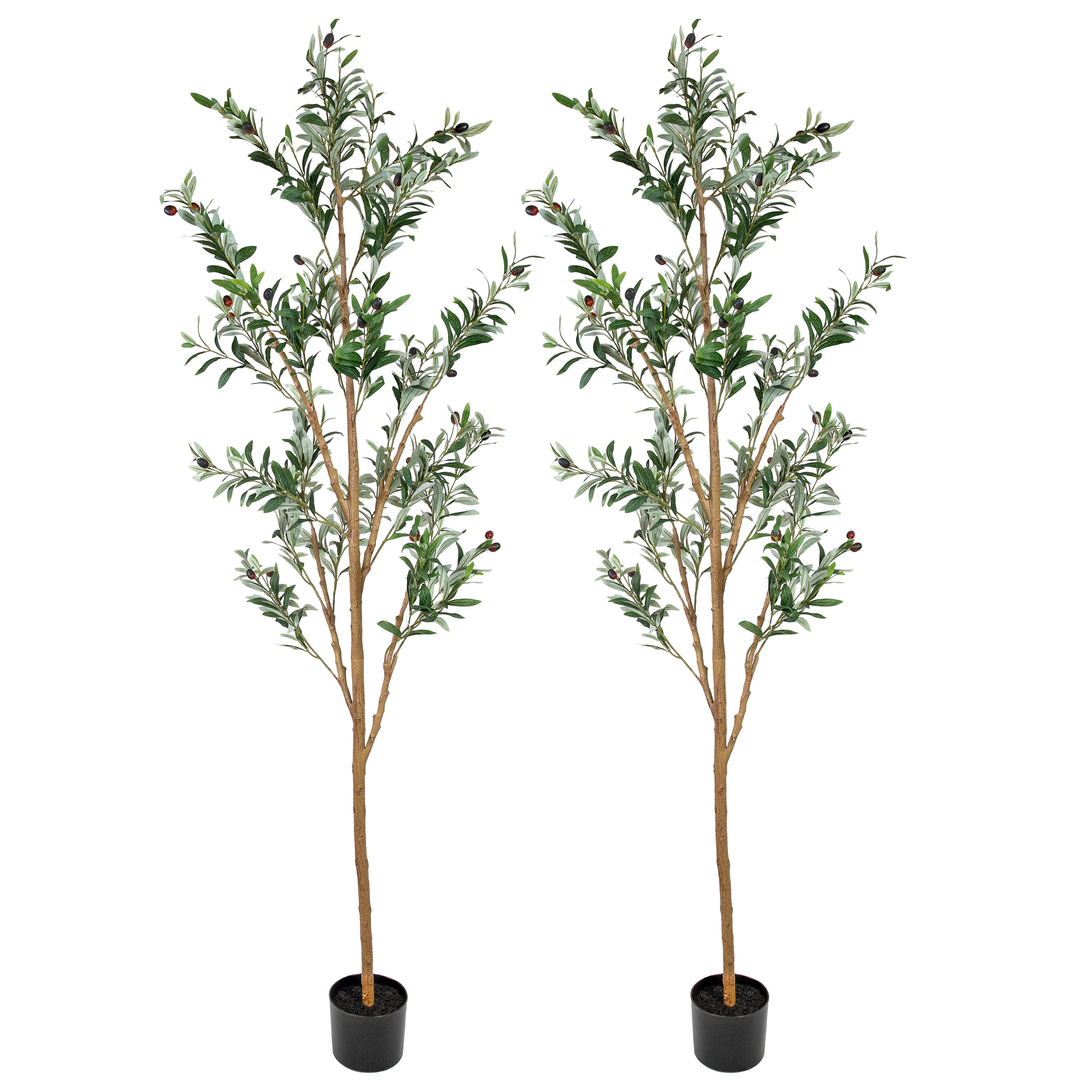 2025 Árbol de olivo artificial en maceta con hojas de seda de Sunnydaze