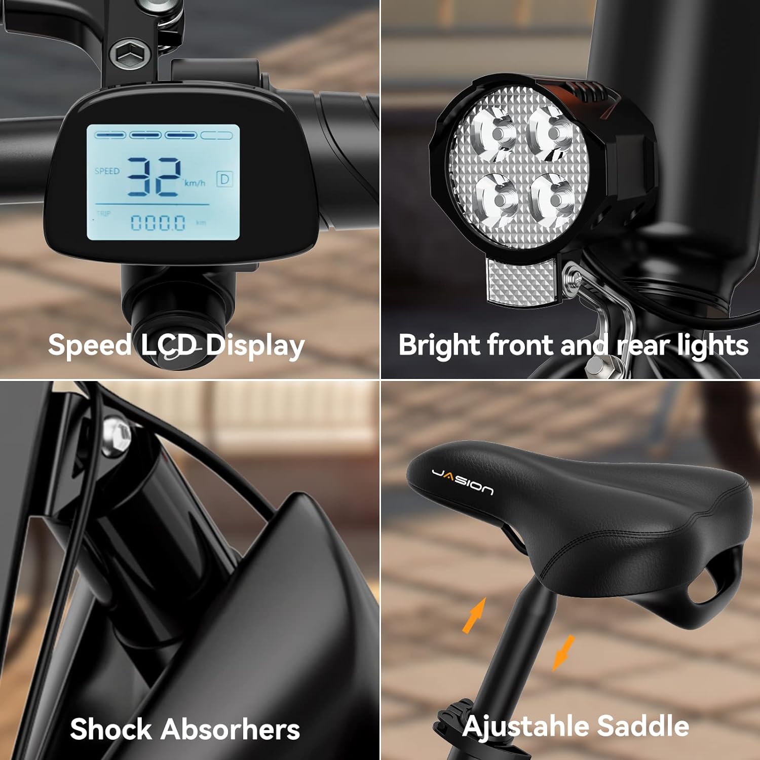 Bicicleta eléctrica EB3 para adultos, velocidad hasta 34 km/h, motor potente de 500W, batería de 270Wh, suspensión trasera, 3 niveles de asistencia, bicicleta plegable de 14 pulgadas para adultos y adolescentes, conforme a UL2849