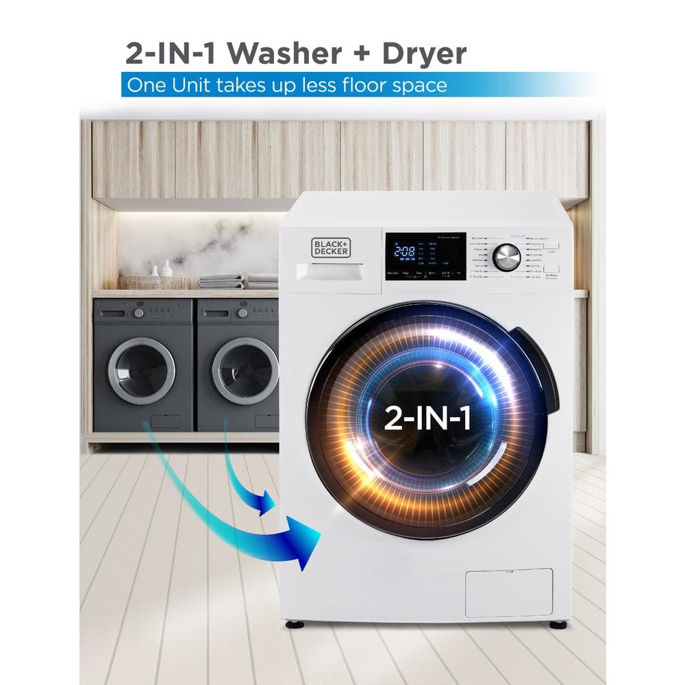 2025 BLACK+DECKER Combo Lavadora y Secadora Todo en Uno de 2.7 cu. ft. en Blanco BCW27MW