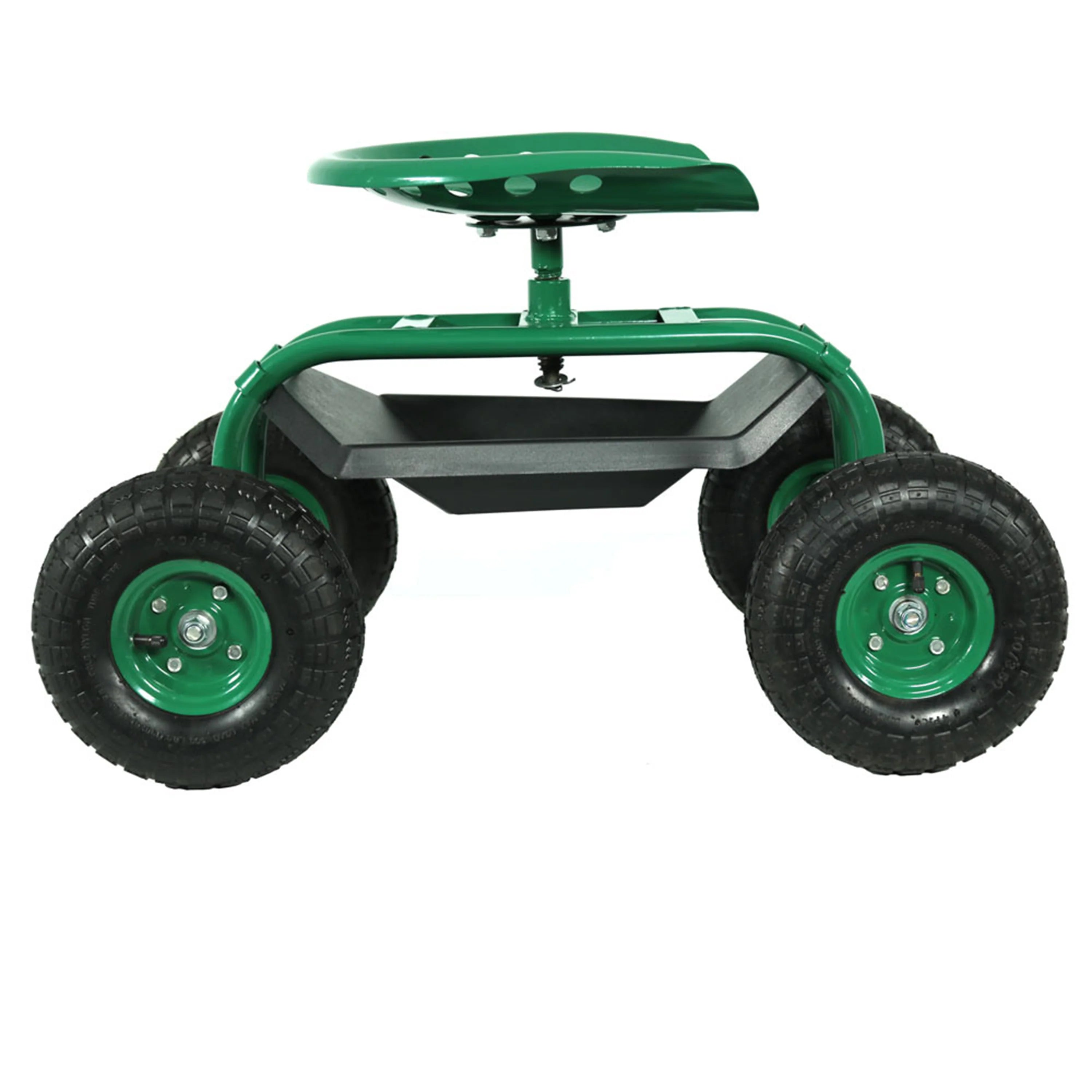 2025 Carrito de Jardín Rodante Sunnydaze con Asiento Giratorio de 360 Grados y Bandeja para Herramientas
