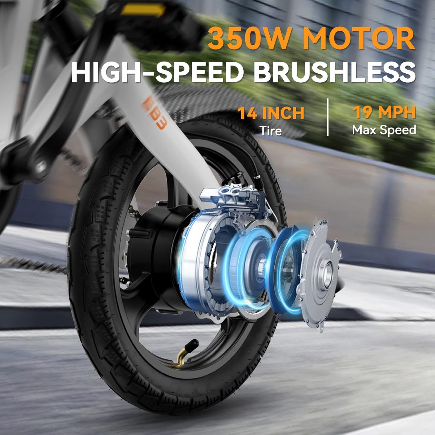 Bicicleta eléctrica EB3 para adultos, velocidad hasta 34 km/h, motor potente de 500W, batería de 270Wh, suspensión trasera, 3 niveles de asistencia, bicicleta plegable de 14 pulgadas para adultos y adolescentes, conforme a UL2849