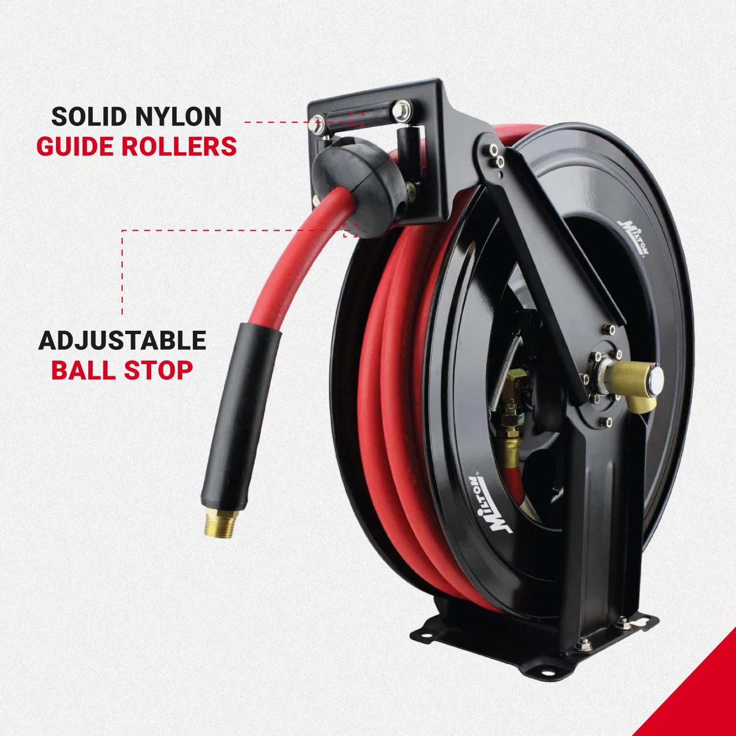 2025 Enrollador Automático de Doble Brazo de Acero con Manguera de Goma de 1/2" x 15 m – Máx. 300 PSI