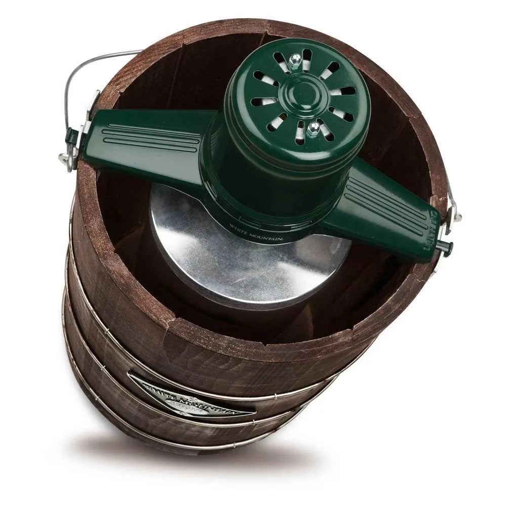 2025 Máquina eléctrica para hacer sorbete White Mountain 6 Qt. verde y marrón