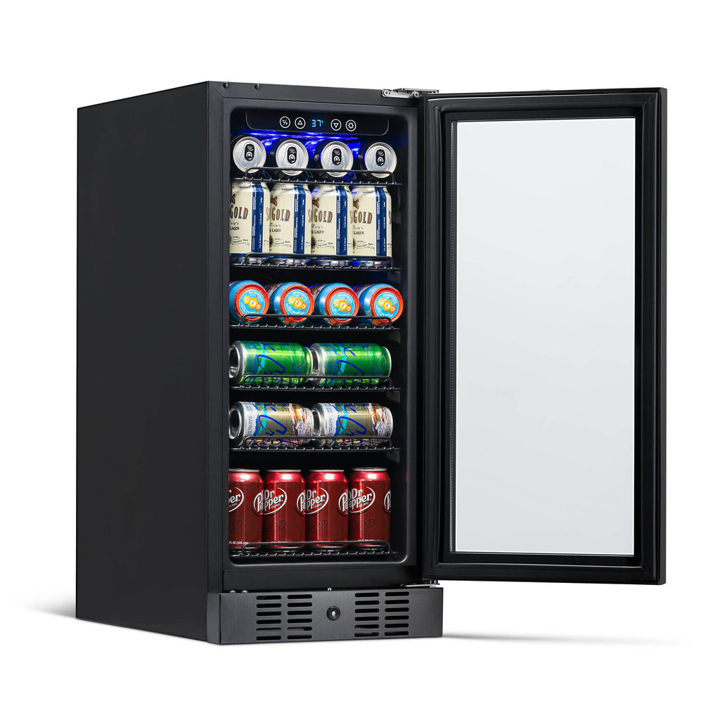 2025 Newair® Refrigerador Empotrable Negro para Bebidas – 96 Latas – 15 Pulgadas