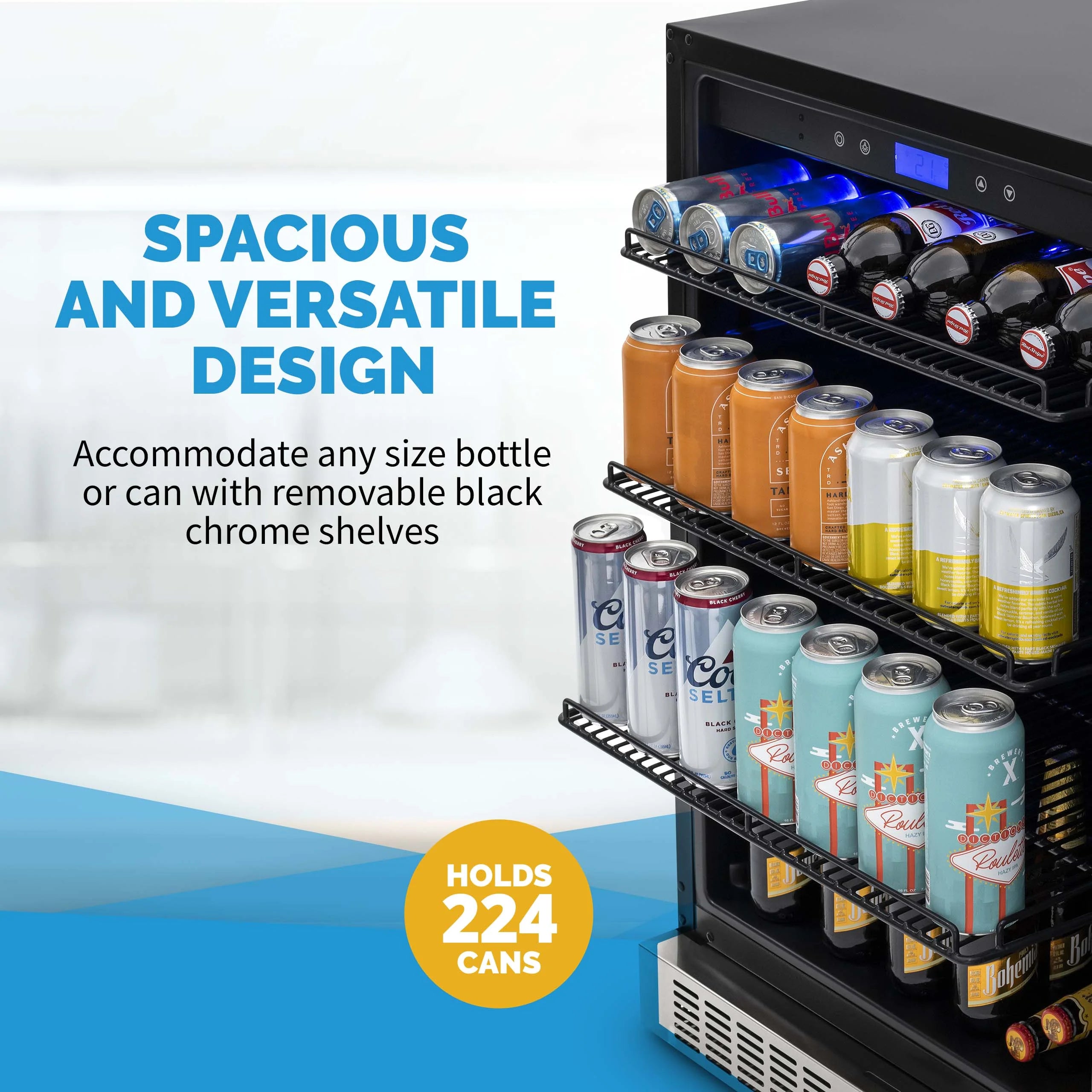 2025 Newair® Refrigerador de Bebidas Empotrable en Acero Inoxidable – 224 Latas – 24"