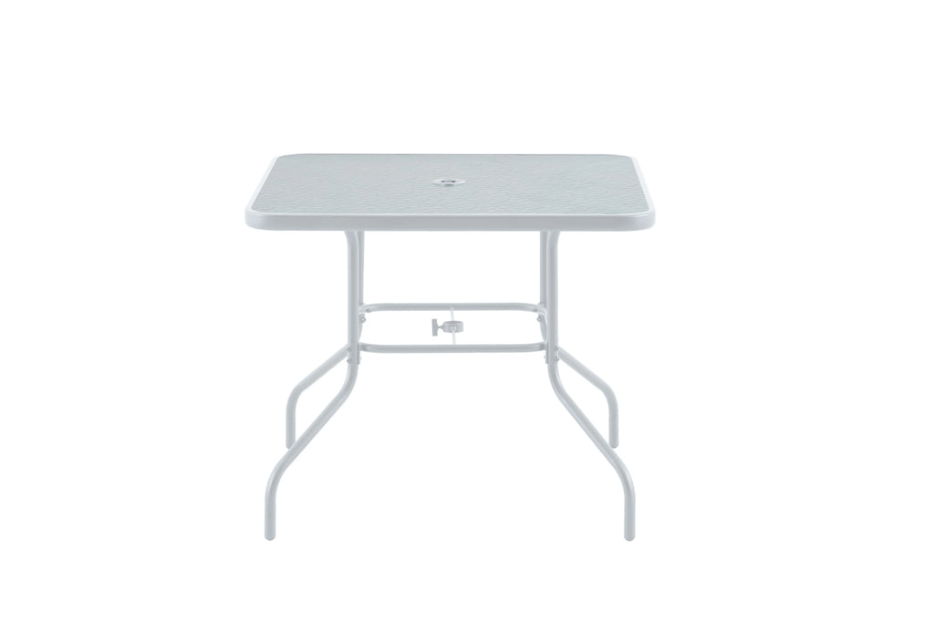 2025 Juego de comedor exterior Mainstays Albany Lane de 6 piezas con sombrilla, acero, rojo