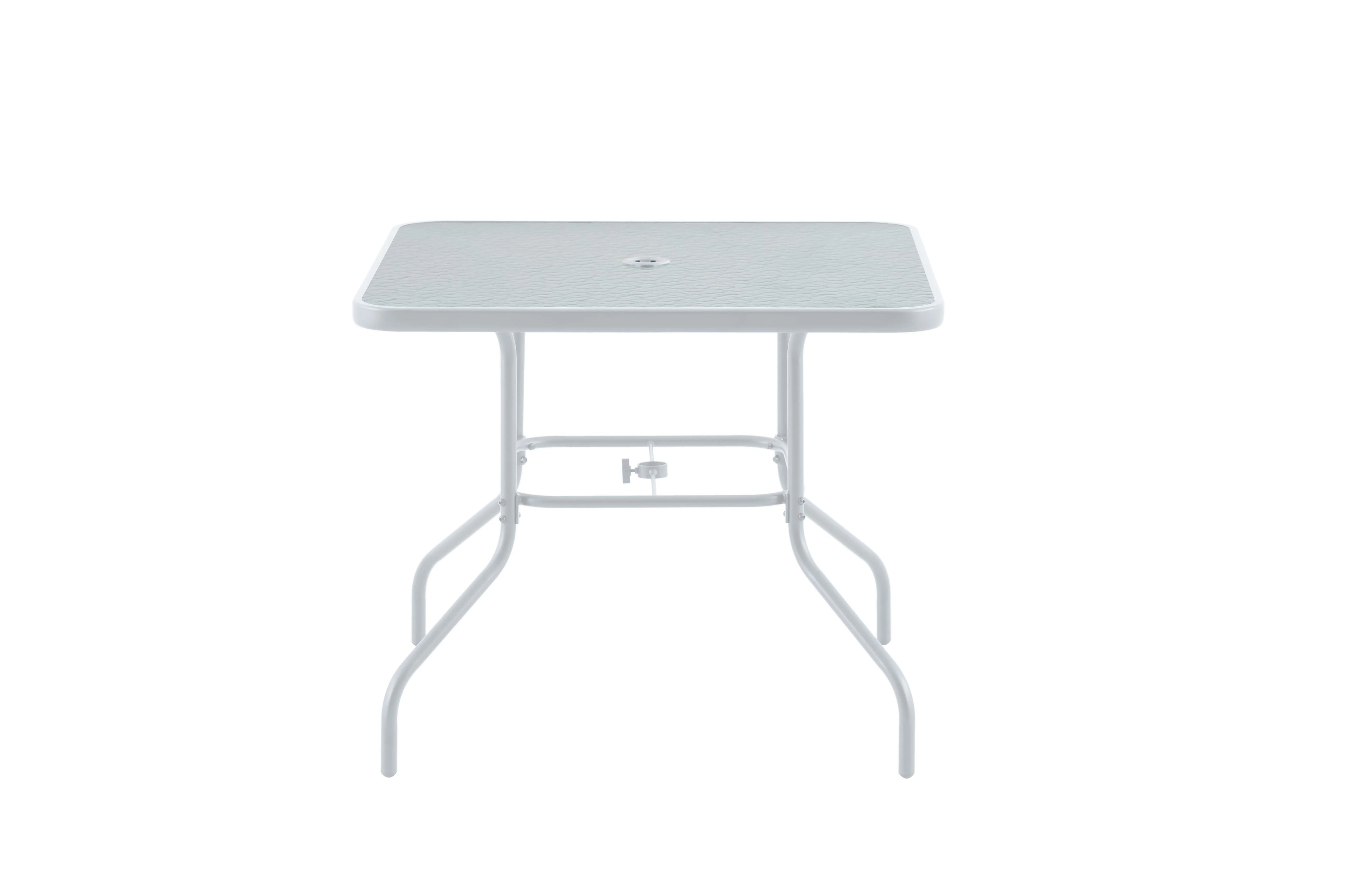 2025 Juego de comedor exterior Mainstays Albany Lane de 6 piezas con sombrilla, acero, rojo