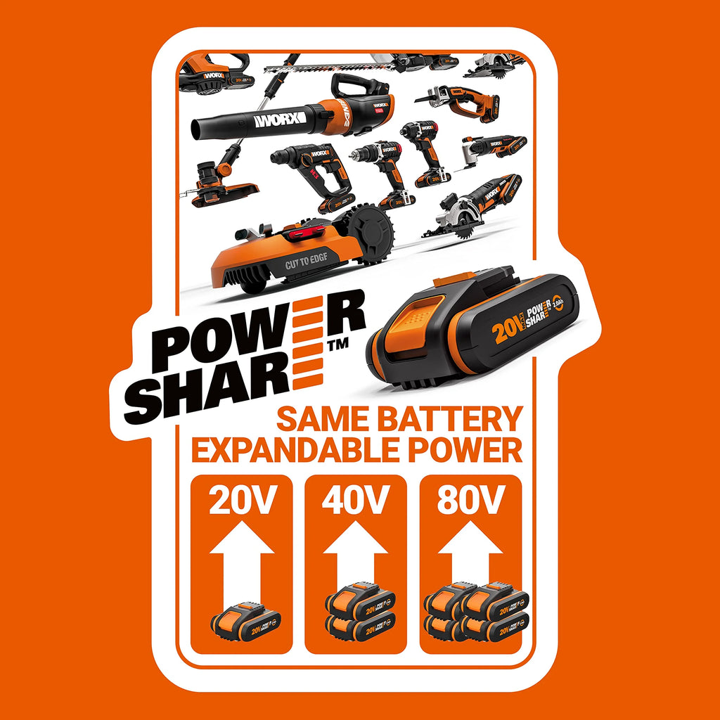 2025 Cortacésped inalámbrico Worx Nitro 34 cm, cortacésped eléctrico, modelo WG779E, 40 V PowerShare PRO con 2 baterías de 2,5 Ah (baterías y cargador incluidos)