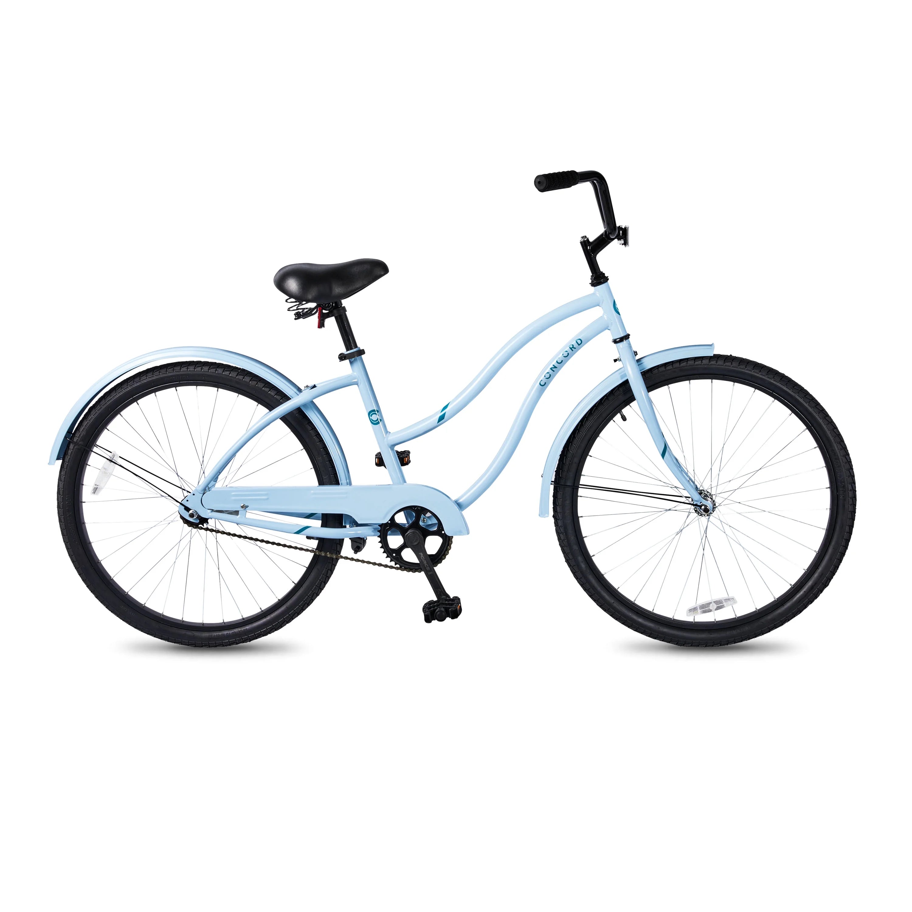 Bicicleta de paseo Concord Pacifica de 26 pulgadas para mujer, azul claro, para adultos