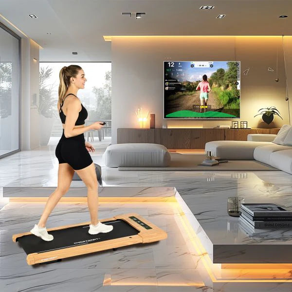 2025 Caminadora Walking Pad 4.2 – Diseño elegante en madera (0–6 km/h), compatible con aplicaciones