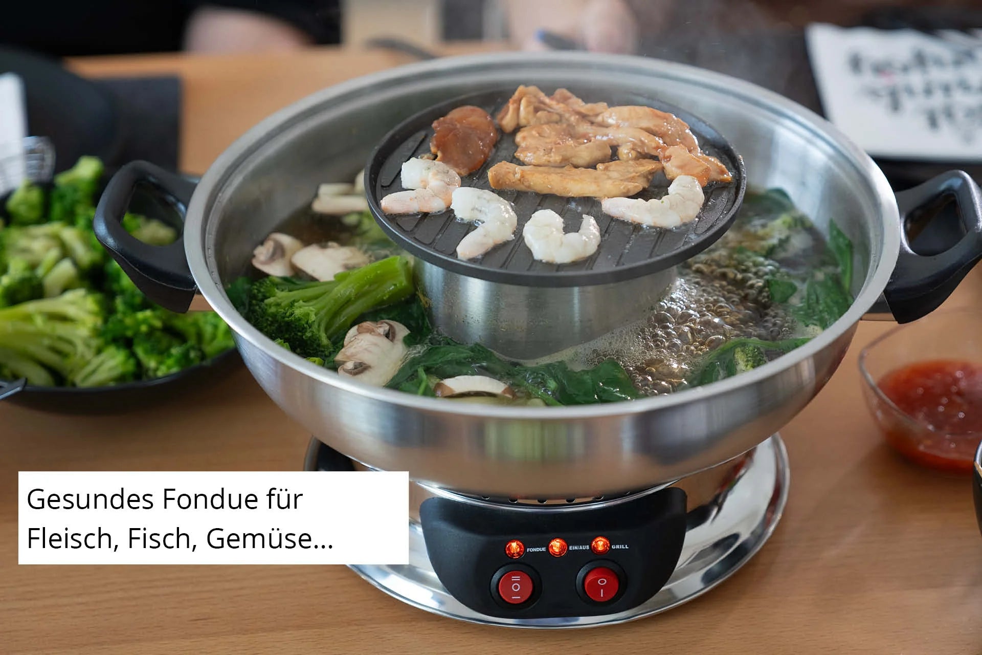 2025 Asia-Fondue – Set eléctrico para fondue de caldo y aceite, temperatura ajustable, accesorios para 6 personas