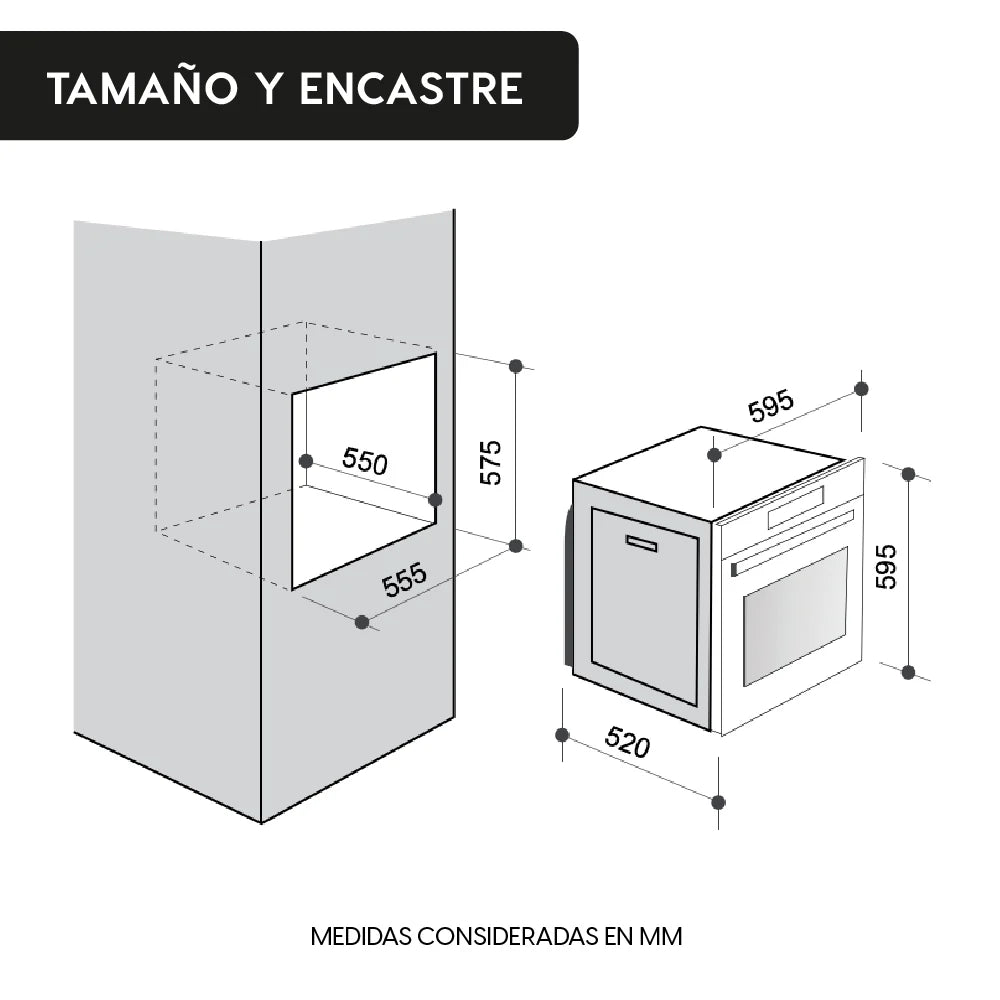 2025 Horno Empotrado Design 57 Lts FDV