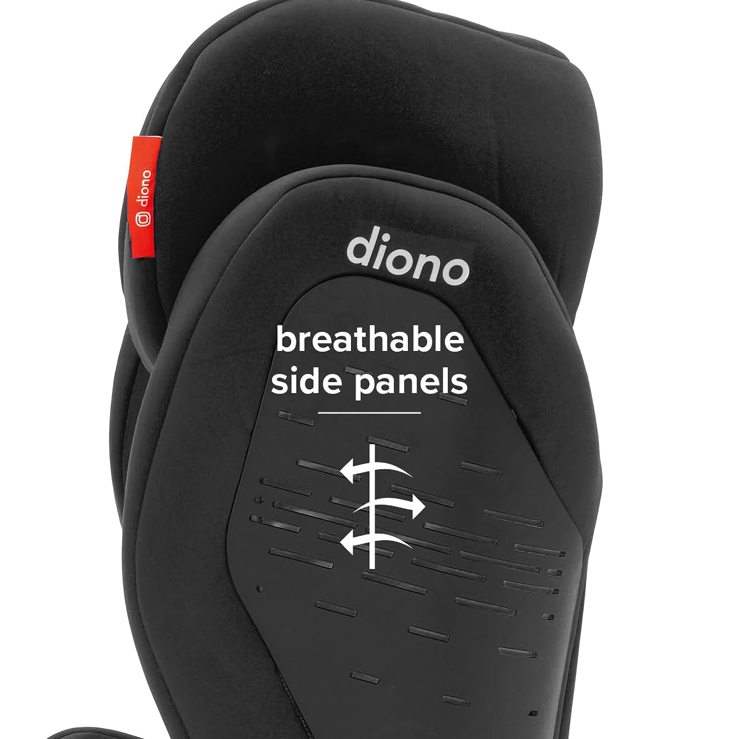 2025 Diono Monterey 4DXT Latch, Asiento Elevador 2-en-1 con Respaldo Alto, Altura y Ancho Expandibles, Protección Avanzada contra Impactos Laterales, 8 Años 1 Booster, Color Negro