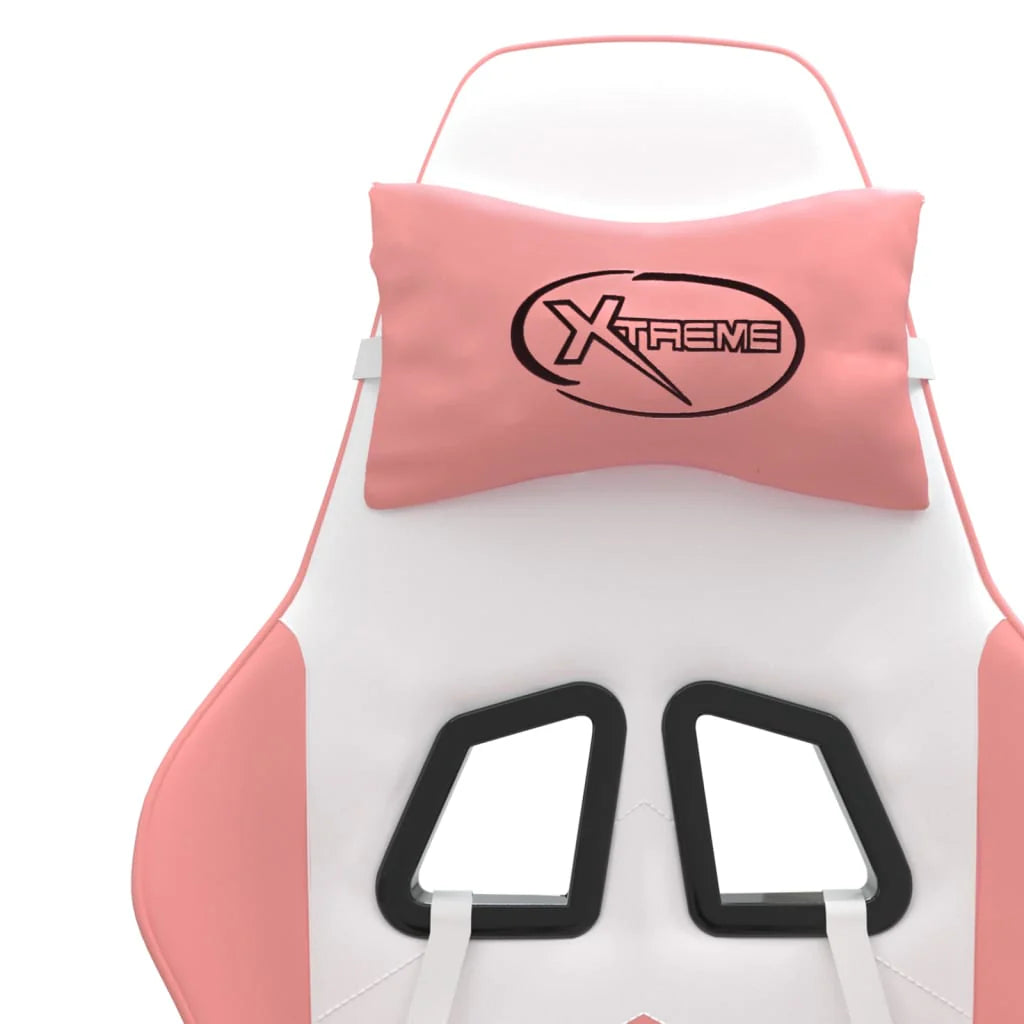 2025 Silla gaming cuero sintético blanco y rosa V1080