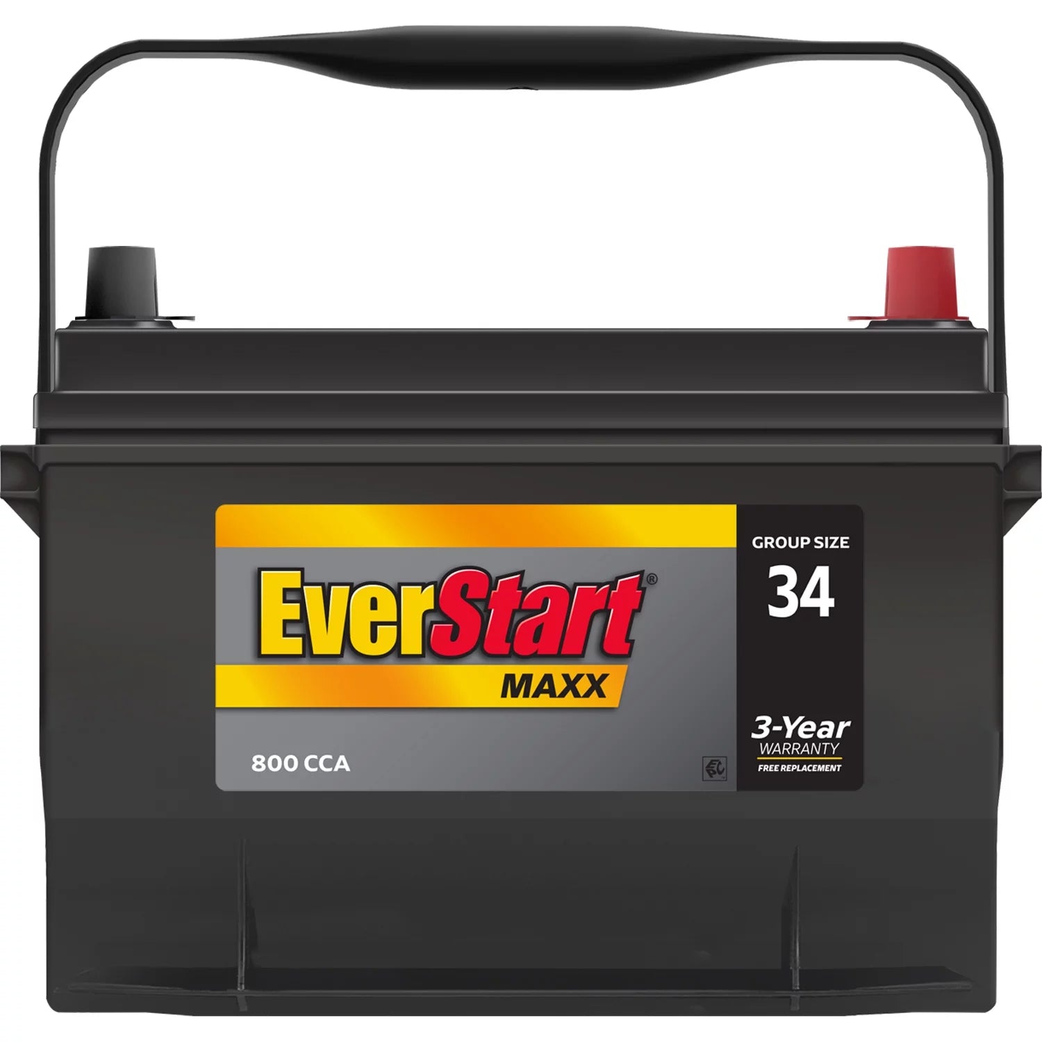 2025 Batería de automóvil EverStart Maxx de plomo-ácido, tamaño de grupo 34, 12 voltios, 800 CCA