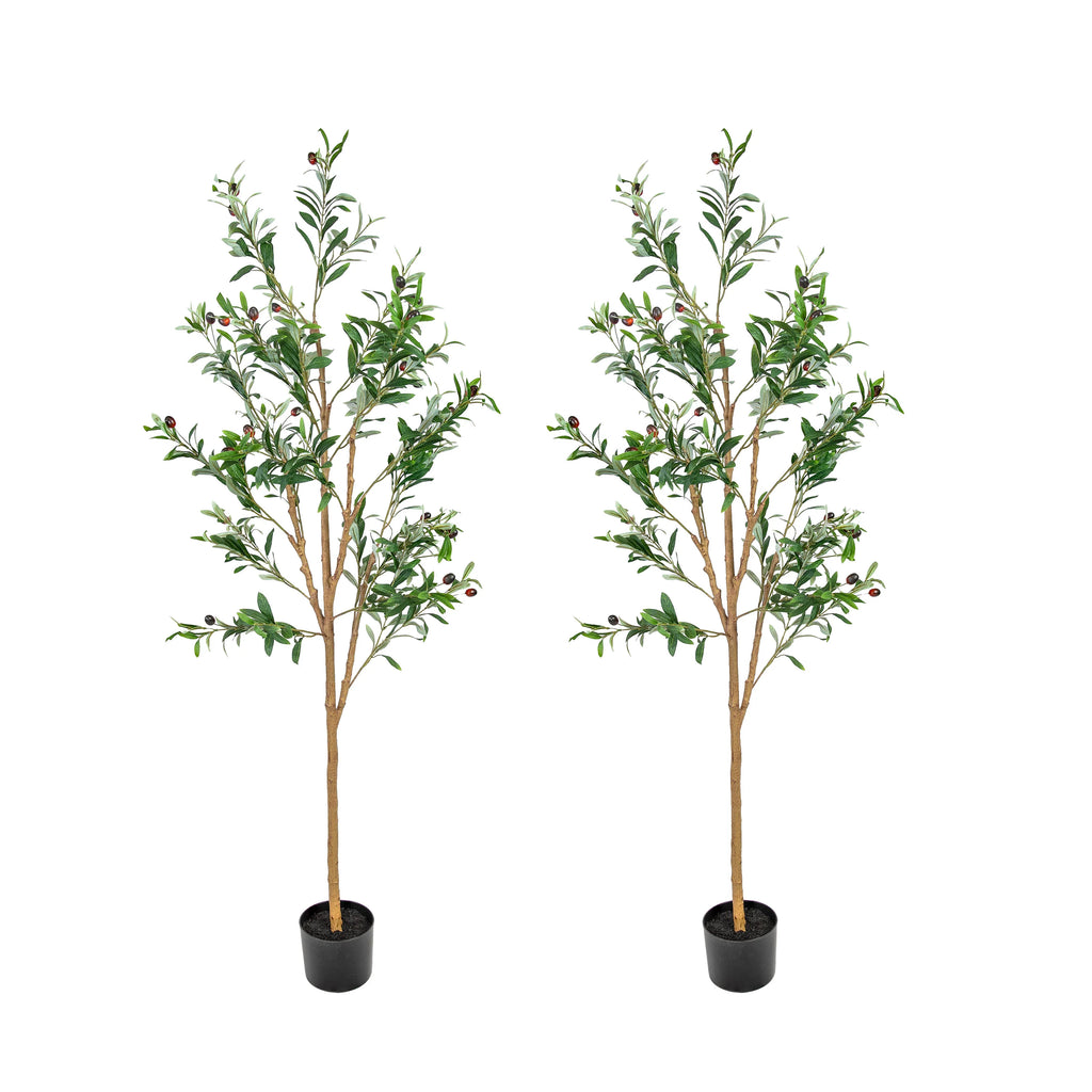 2025 Árbol de olivo artificial en maceta con hojas de seda de Sunnydaze