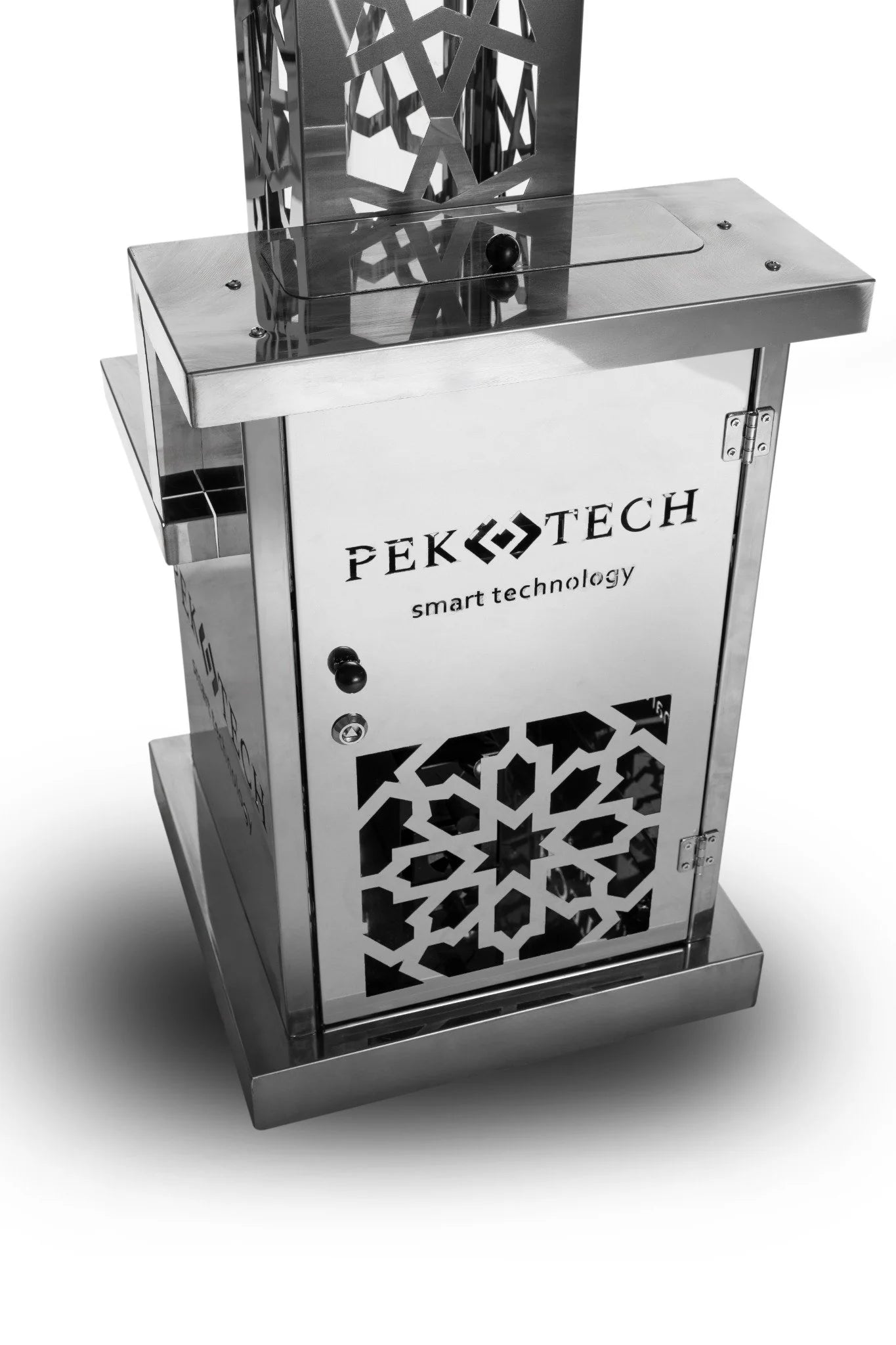 2025 Pektech Peluxe Chrom – Parasol calefactor a pellets exclusivo en cromo integral para jardín y eventos