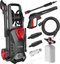 LEHMANN Missouri High Pressure Washer, 2200 W, Max 240 Bar, Flow Rate 480 l/h, 12 m High Pressure Hose, with Accessories - Foam Lance, Adjustable Nozzle, Turbo Nozzle