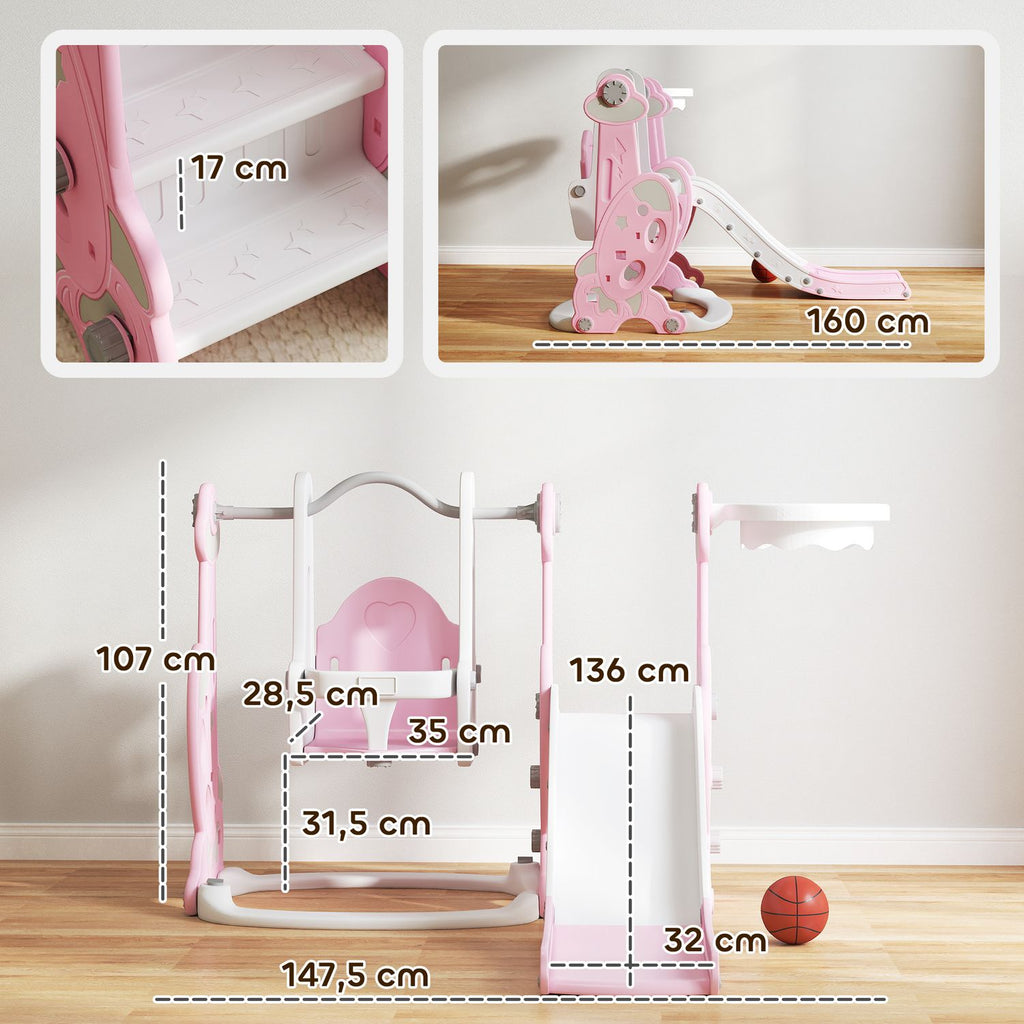 Tobogán Infantil 4 En 1 Con Columpio Y Tobogán Multicolor Aiyaplay