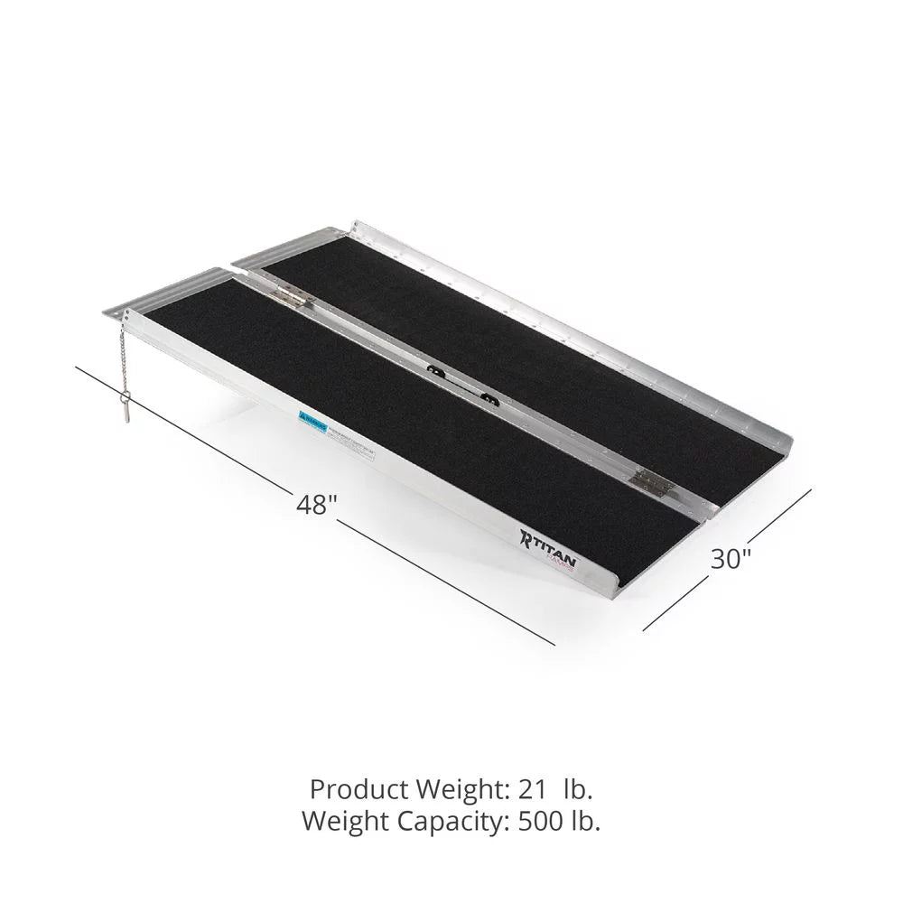 2025 Titan Ramps rampa plegable simple para silla de ruedas, 4 pies – capacidad de carga de 500 lb.