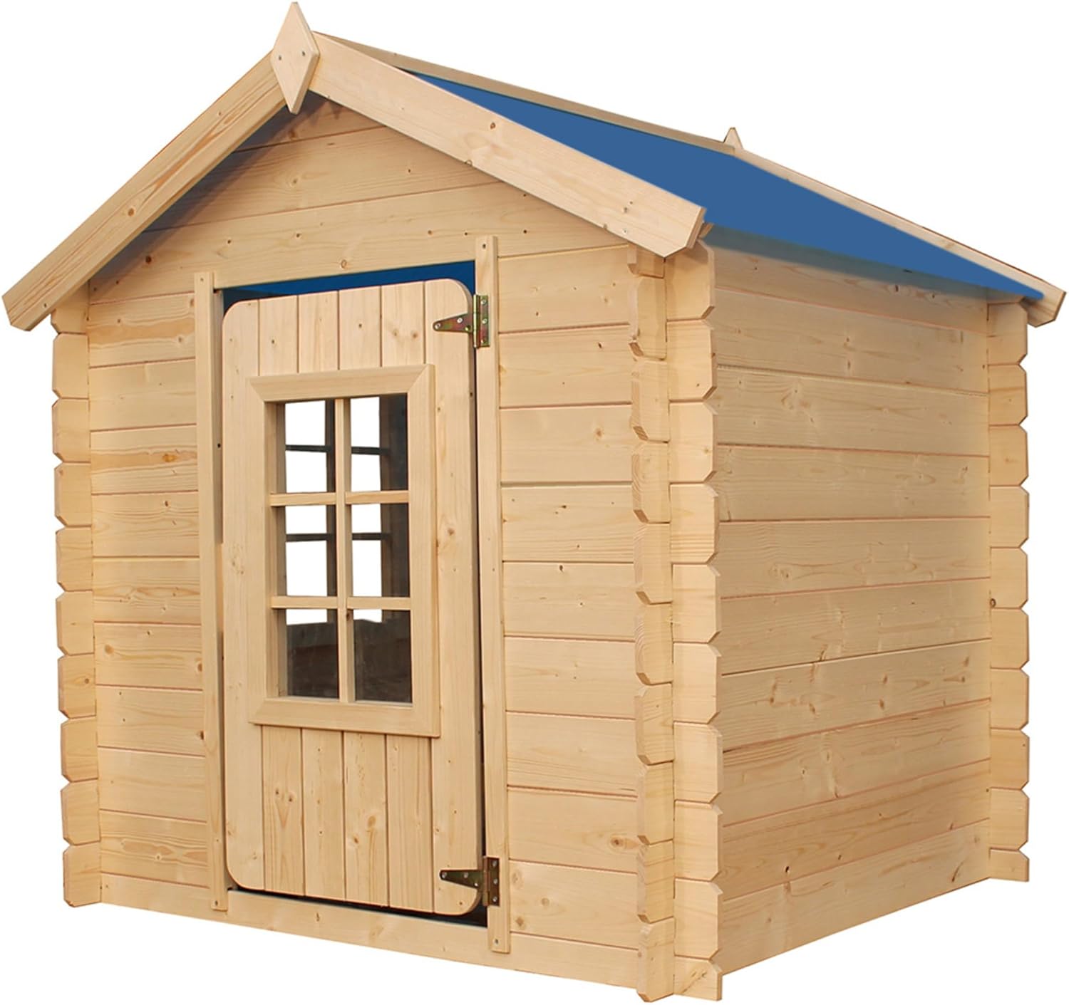TIMBELA M570Z-1 Casa de Madera para Niños, Casita Infantil Exterior 111x113xA121 cm, Casitas Infantiles Jardin, Casa Juguete Niños, Caseta Infantil (Tetto-Colore Verde)